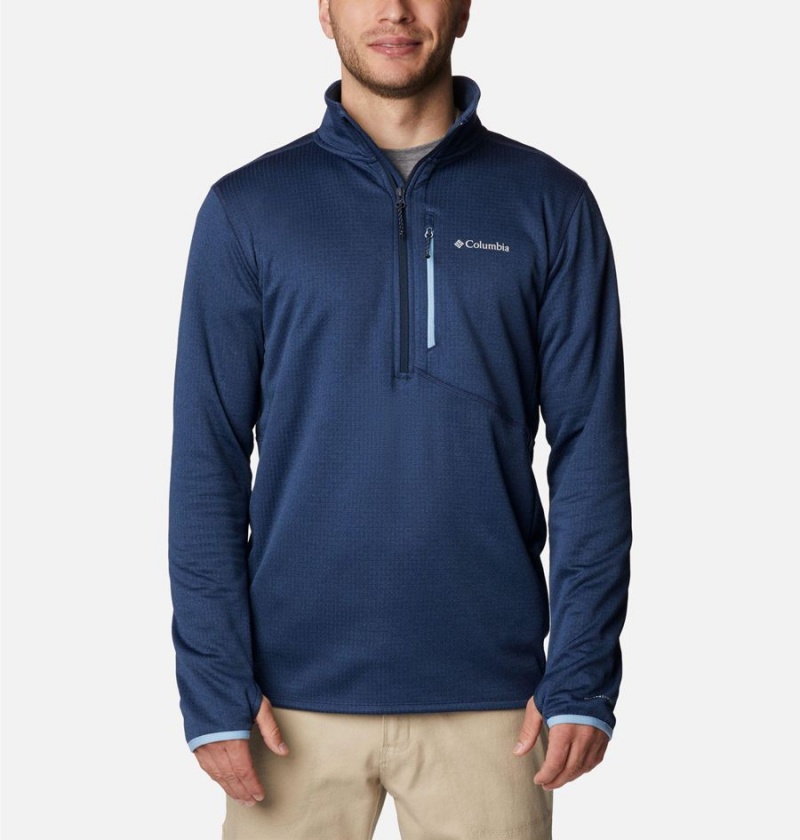 Columbia Park View Fleece Half Zip Men\'s Pullover Navy | FAQROS-965