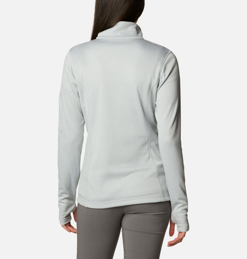 Columbia Park View Grid Half Zip Fleece Women's Pullover Grey | USFGQO-834