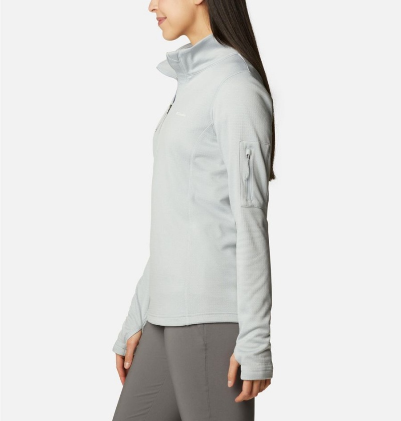 Columbia Park View Grid Half Zip Fleece Women's Pullover Grey | USFGQO-834