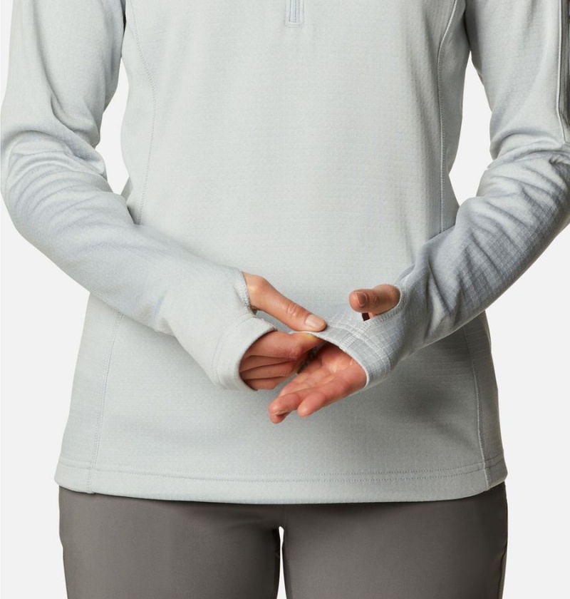 Columbia Park View Grid Half Zip Fleece Women's Pullover Grey | USFGQO-834
