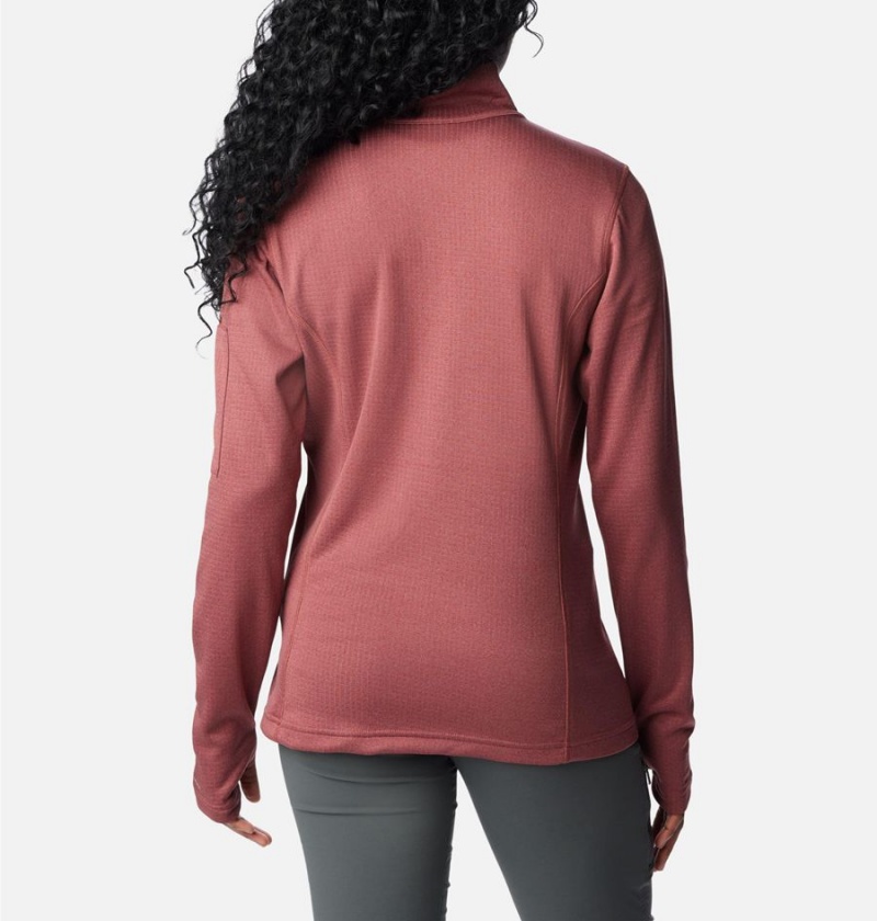 Columbia Park View Grid Half Zip Fleece Women's Pullover Coral | ONEHSI-249