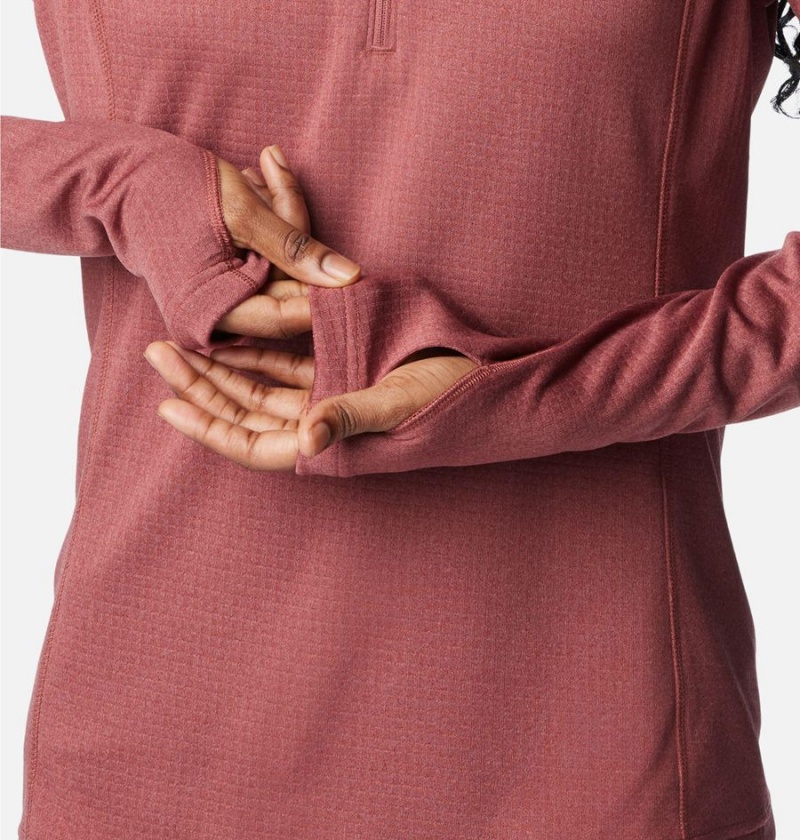 Columbia Park View Grid Half Zip Fleece Women's Pullover Coral | ONEHSI-249