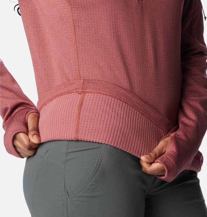Columbia Park View Grid Half Zip Fleece Women's Pullover Coral | ONEHSI-249