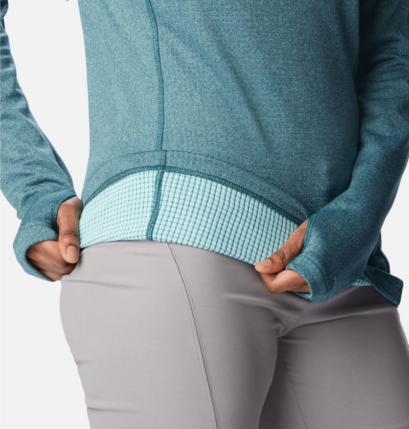Columbia Park View Grid Half Zip Fleece Women's Pullover Turquoise | UVPKFH-764