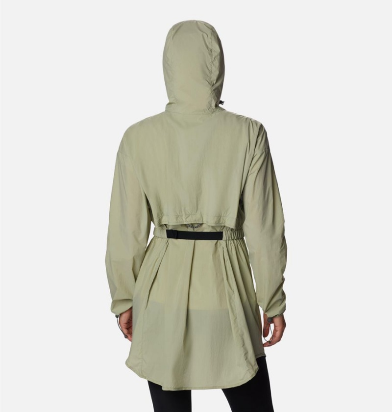 Columbia Parkette Long Wind Jacket Women's Windbreaker Green | HTZDRS-362