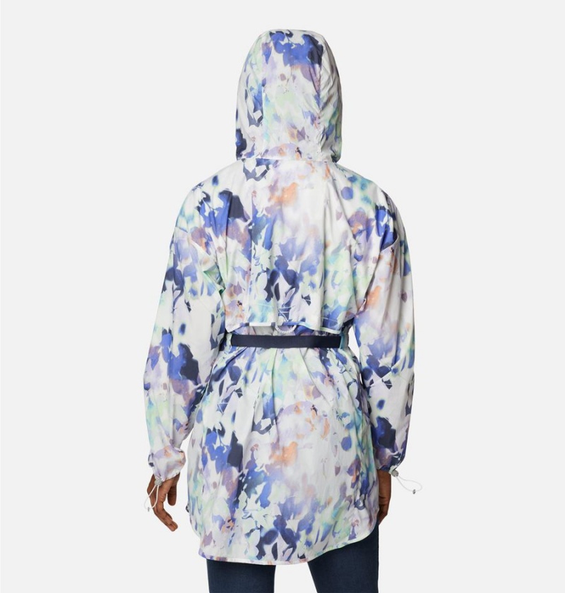 Columbia Parkette Long Wind Jacket Women's Windbreaker White | SGFXOB-329