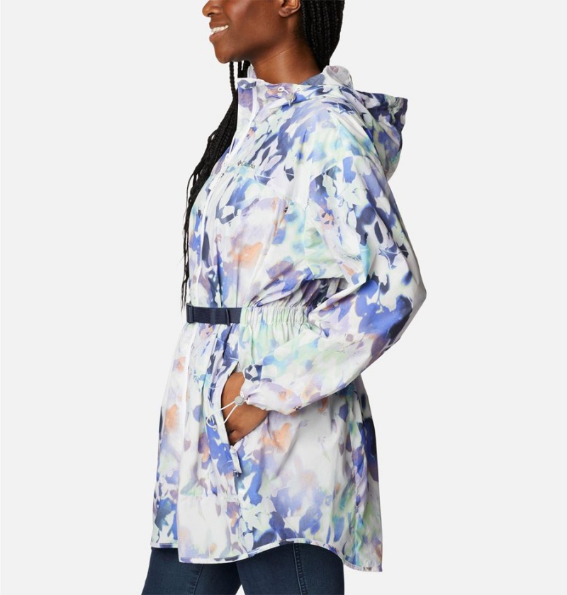 Columbia Parkette Long Wind Jacket Women's Windbreaker White | SGFXOB-329