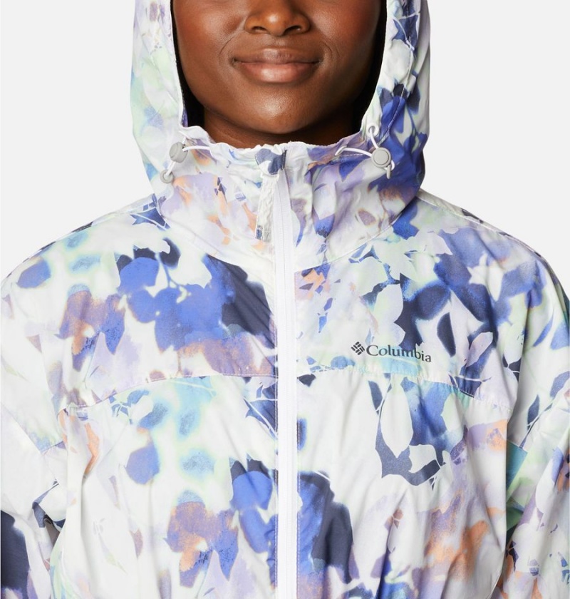 Columbia Parkette Long Wind Jacket Women's Windbreaker White | SGFXOB-329