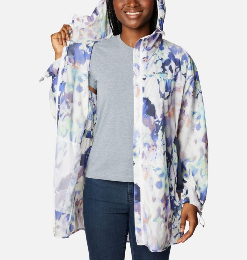 Columbia Parkette Long Wind Jacket Women's Windbreaker White | SGFXOB-329