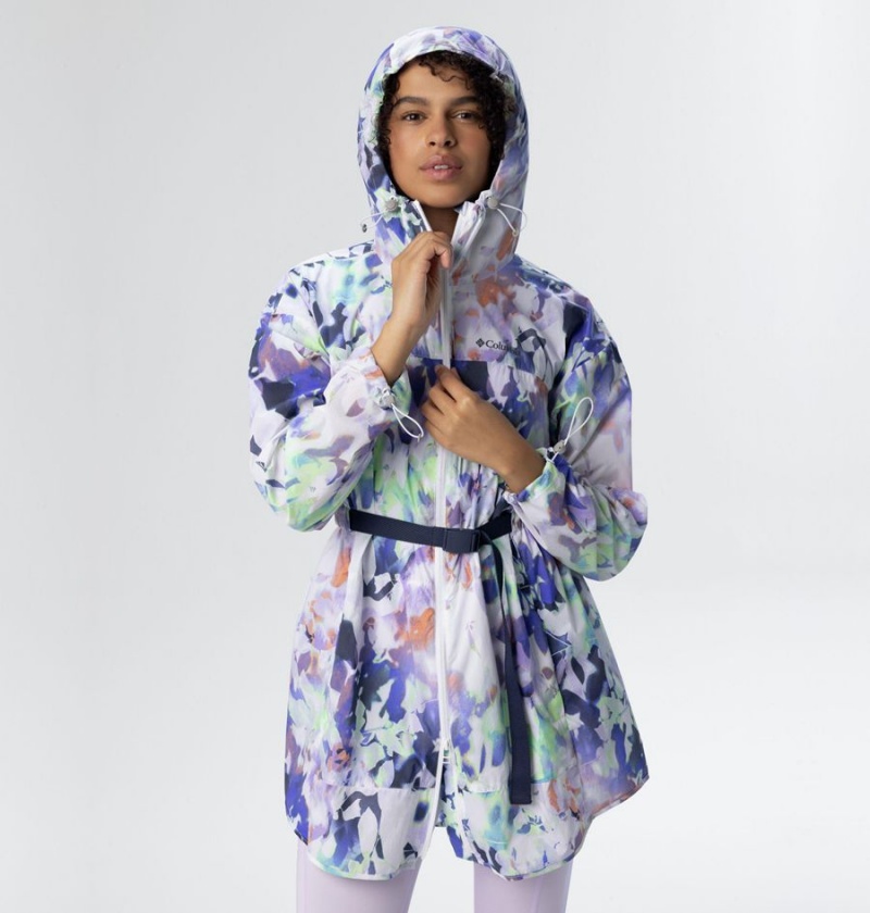 Columbia Parkette Long Wind Jacket Women's Windbreaker White | SGFXOB-329
