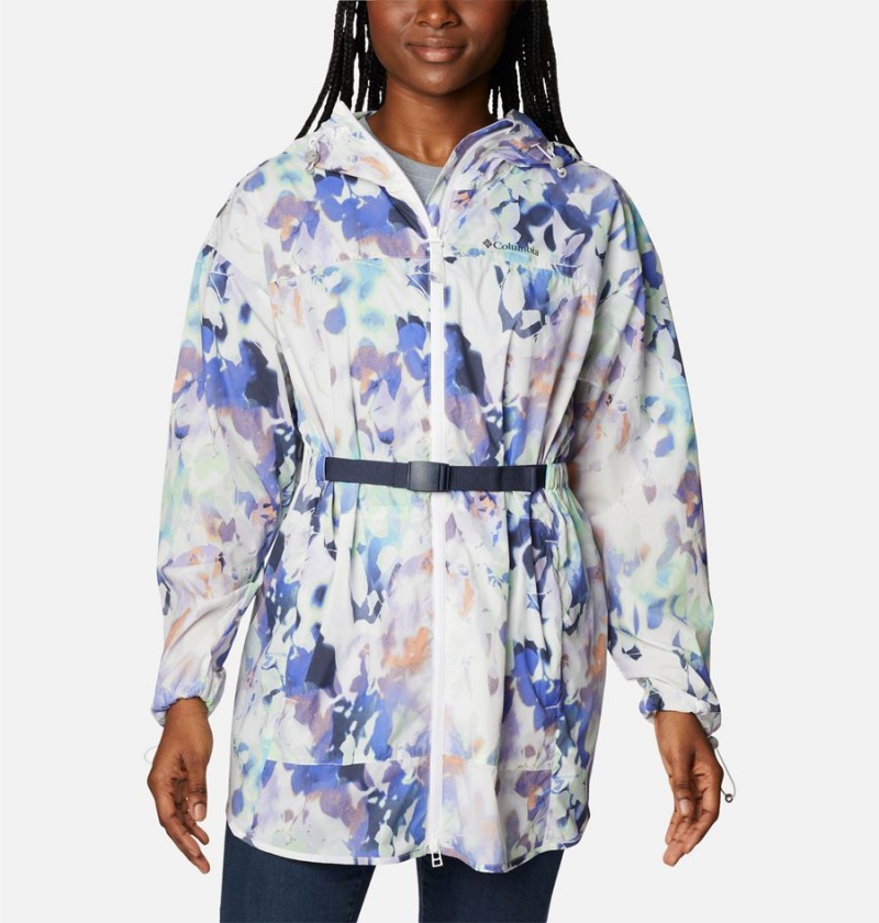 Columbia Parkette Long Wind Jacket Women\'s Windbreaker White | SGFXOB-329