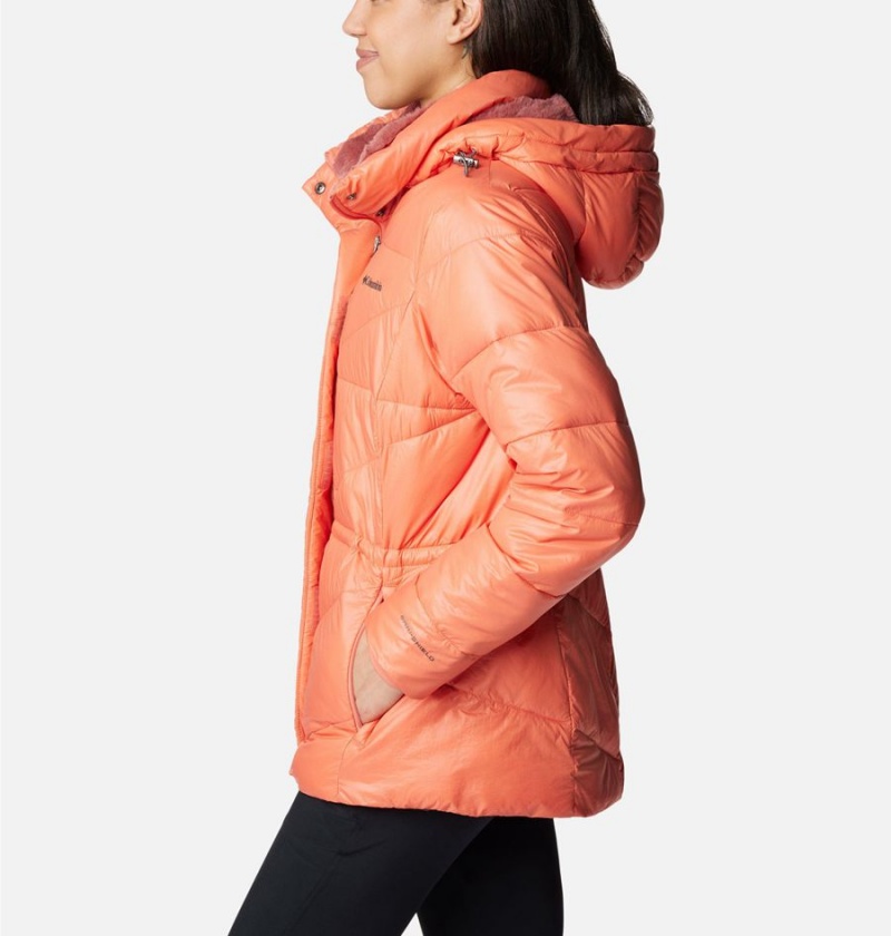 Columbia Peak to Park II Insulated Hooded Women's Puffer Jacket Coral | SLXQHW-970