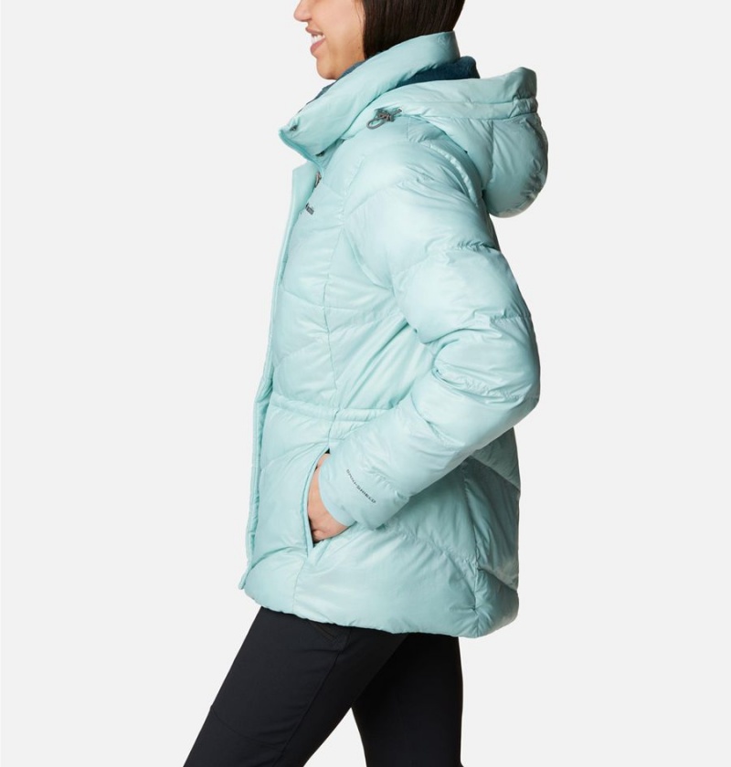 Columbia Peak to Park II Insulated Hooded Women's Puffer Jacket Turquoise | UTQVWD-607