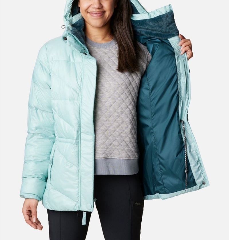Columbia Peak to Park II Insulated Hooded Women's Puffer Jacket Turquoise | UTQVWD-607