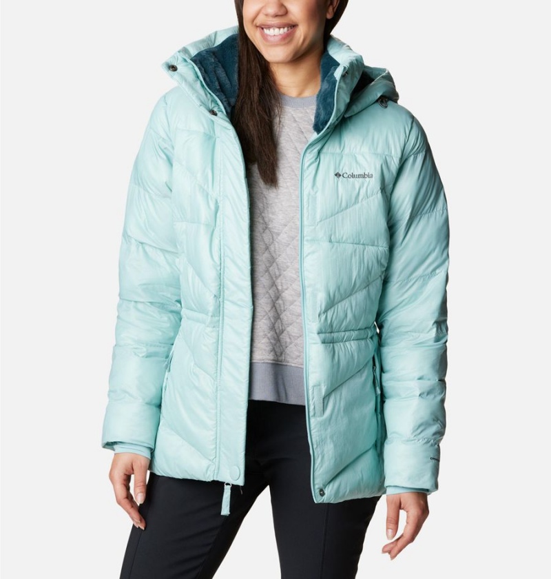 Columbia Peak to Park II Insulated Hooded Women's Puffer Jacket Turquoise | UTQVWD-607