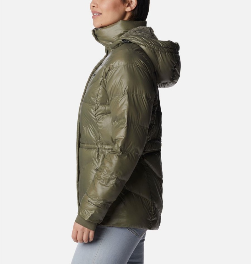 Columbia Peak to Park II Insulated Hooded Women's Puffer Jacket Green | TGFROI-694