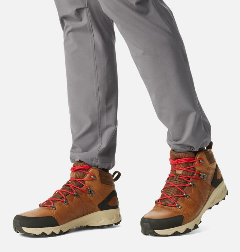 Columbia Peakfreak II Mid OutDry Leather Men's Hiking Shoes Brown | VUDABM-476