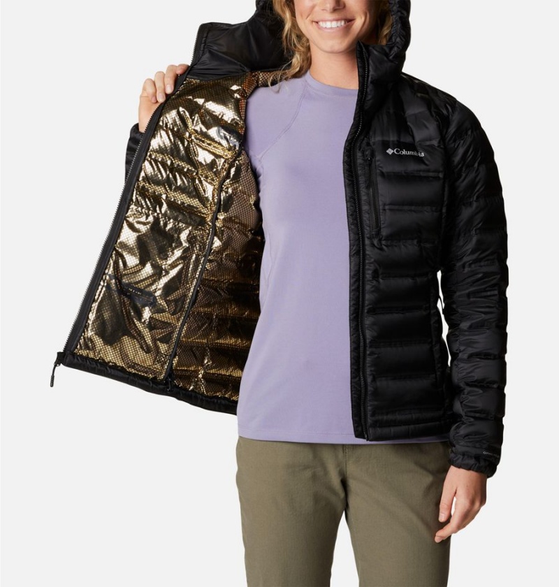 Columbia Pebble Peak Hooded Women's Puffer Jacket Black | GNYUEC-627