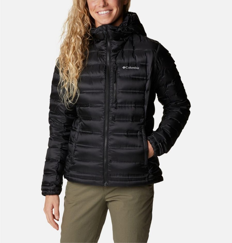 Columbia Pebble Peak Hooded Women\'s Puffer Jacket Black | GNYUEC-627