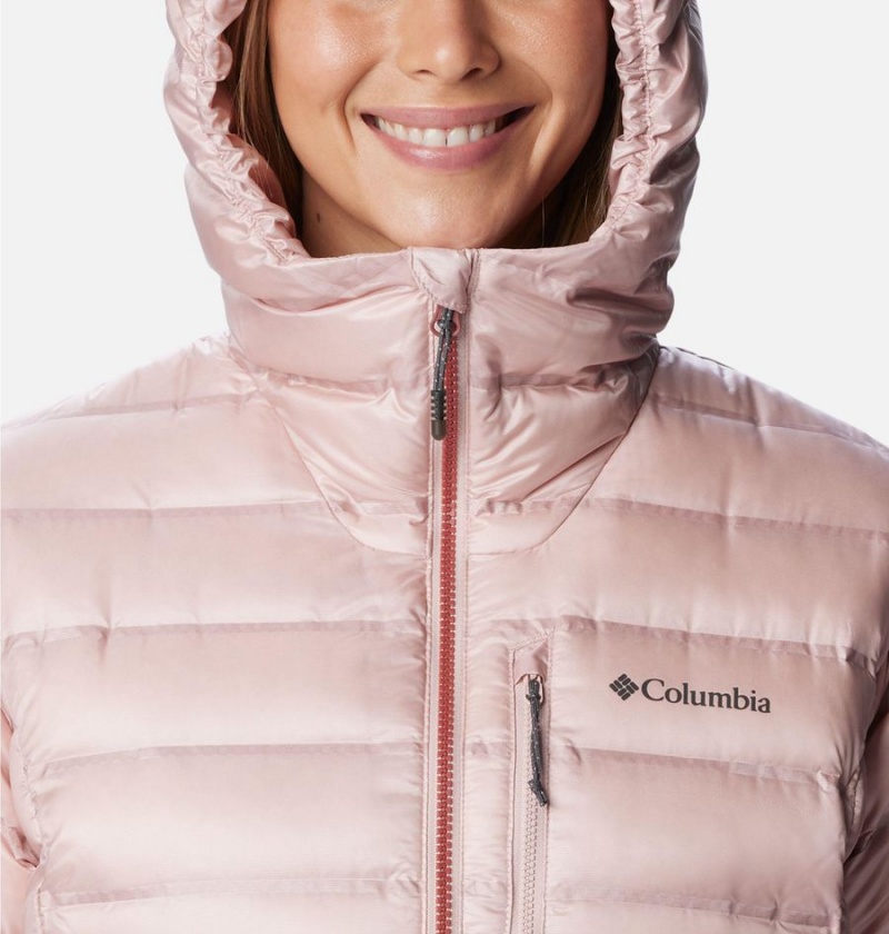 Columbia Pebble Peak Hooded Women's Puffer Jacket Pink | FXHRGU-860