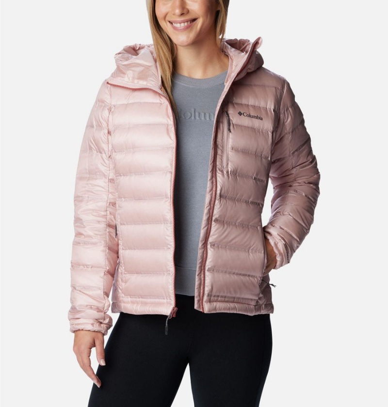 Columbia Pebble Peak Hooded Women's Puffer Jacket Pink | FXHRGU-860