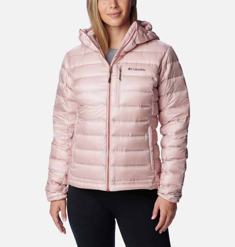 Columbia Pebble Peak Hooded Women\'s Puffer Jacket Pink | FXHRGU-860