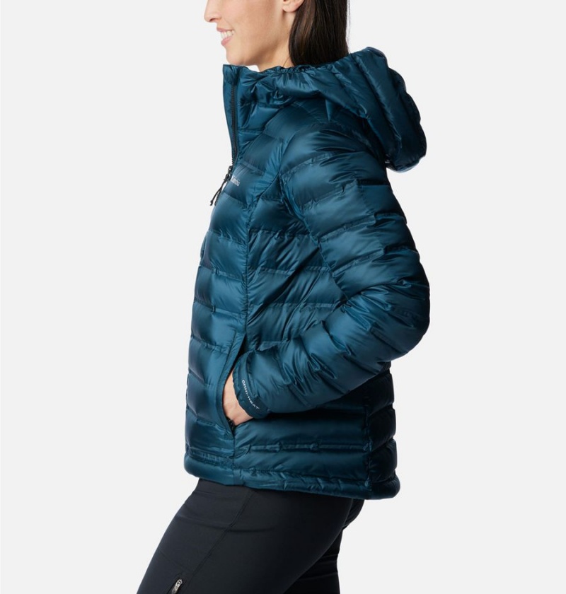 Columbia Pebble Peak Hooded Women's Puffer Jacket Turquoise | JZWCSR-810