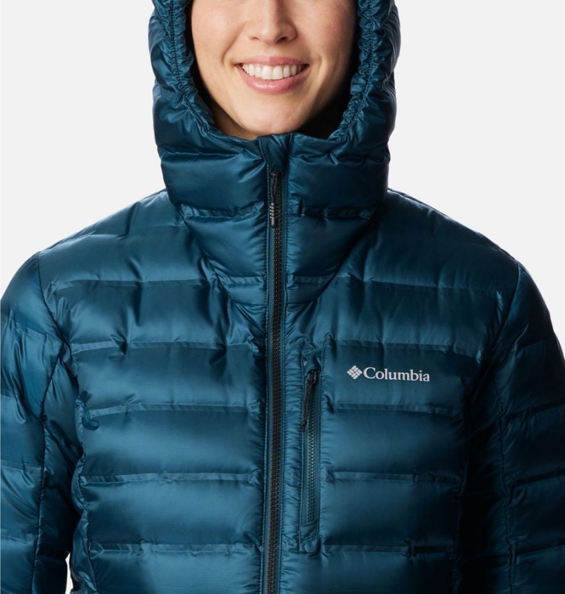 Columbia Pebble Peak Hooded Women's Puffer Jacket Turquoise | JZWCSR-810