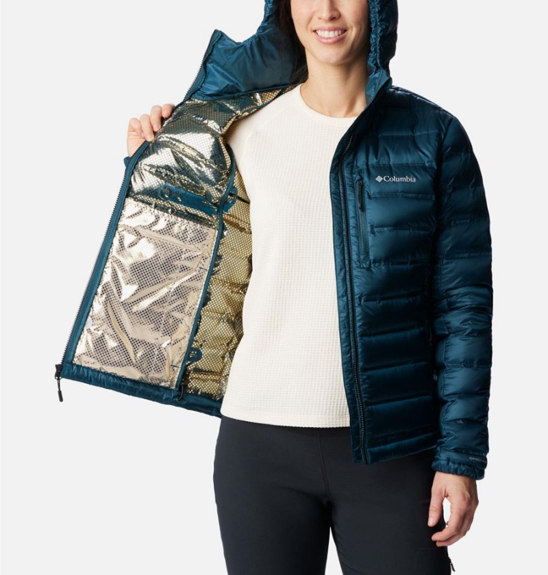 Columbia Pebble Peak Hooded Women's Puffer Jacket Turquoise | JZWCSR-810