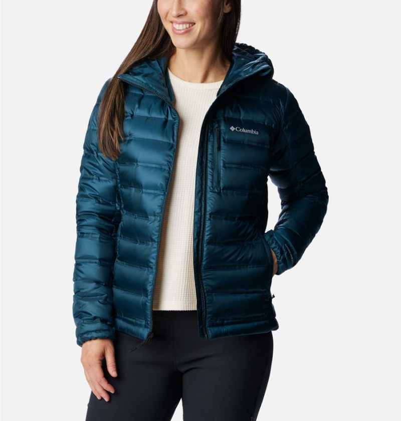 Columbia Pebble Peak Hooded Women's Puffer Jacket Turquoise | JZWCSR-810