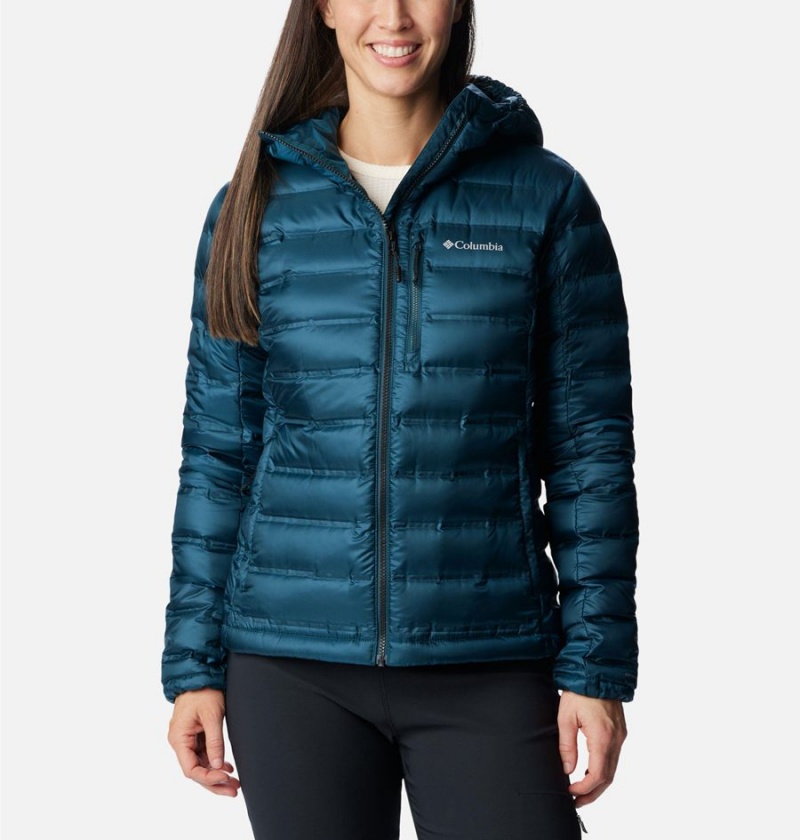 Columbia Pebble Peak Hooded Women\'s Puffer Jacket Turquoise | JZWCSR-810