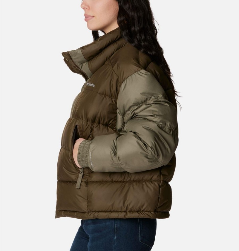 Columbia Pike Lake II Cropped Women's Puffer Jacket Olive | XGQONZ-796