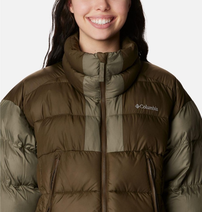 Columbia Pike Lake II Cropped Women's Puffer Jacket Olive | XGQONZ-796