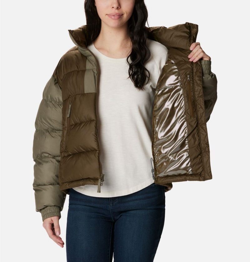 Columbia Pike Lake II Cropped Women's Puffer Jacket Olive | XGQONZ-796