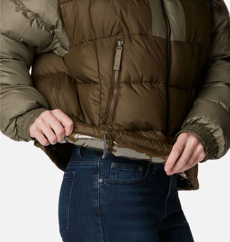 Columbia Pike Lake II Cropped Women's Puffer Jacket Olive | XGQONZ-796