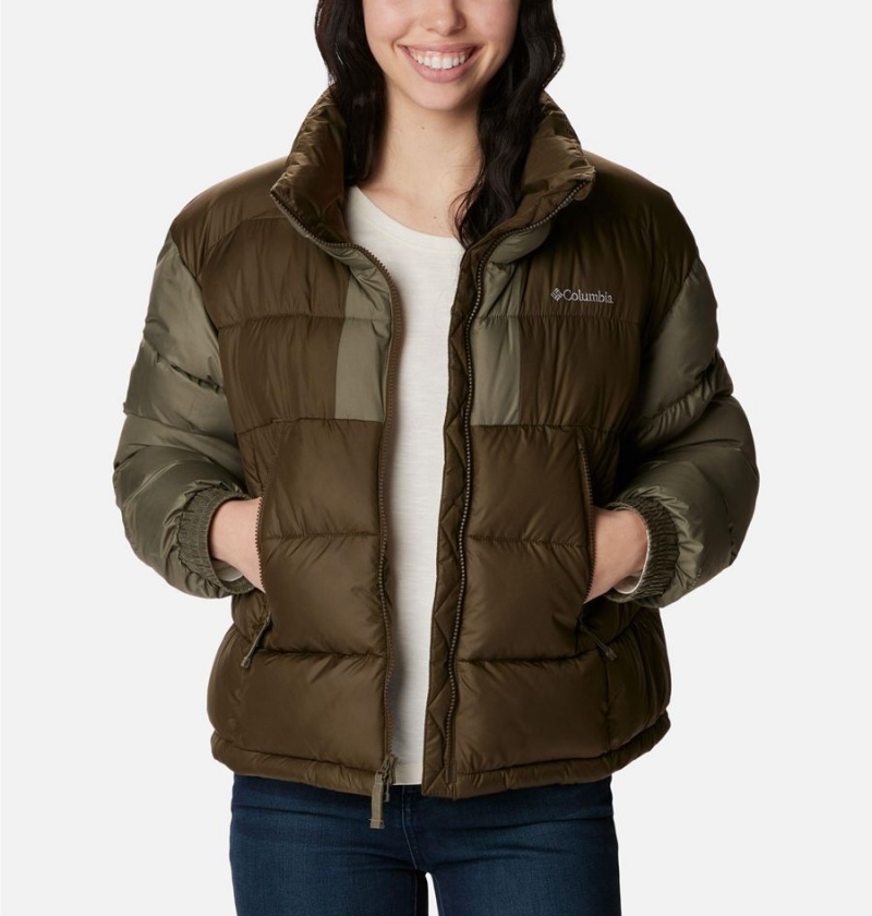 Columbia Pike Lake II Cropped Women's Puffer Jacket Olive | XGQONZ-796