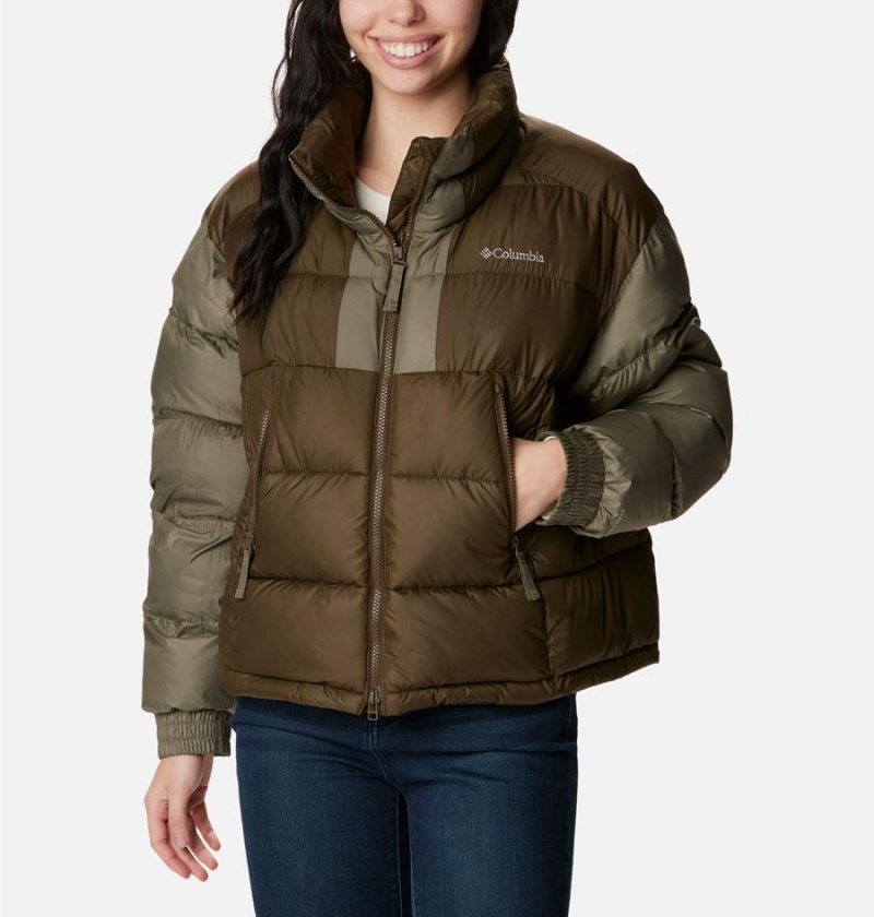 Columbia Pike Lake II Cropped Women\'s Puffer Jacket Olive | XGQONZ-796