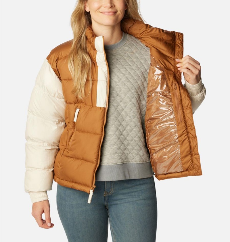 Columbia Pike Lake II Cropped Women's Puffer Jacket Brown | STHLKW-392