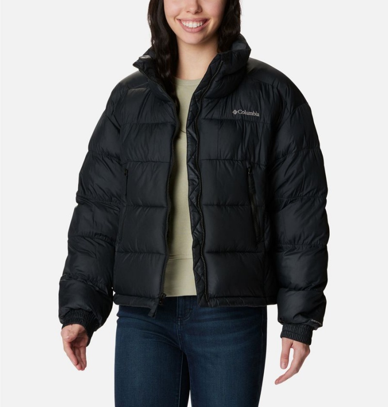 Columbia Pike Lake II Cropped Women's Puffer Jacket Black | WQNGMZ-976