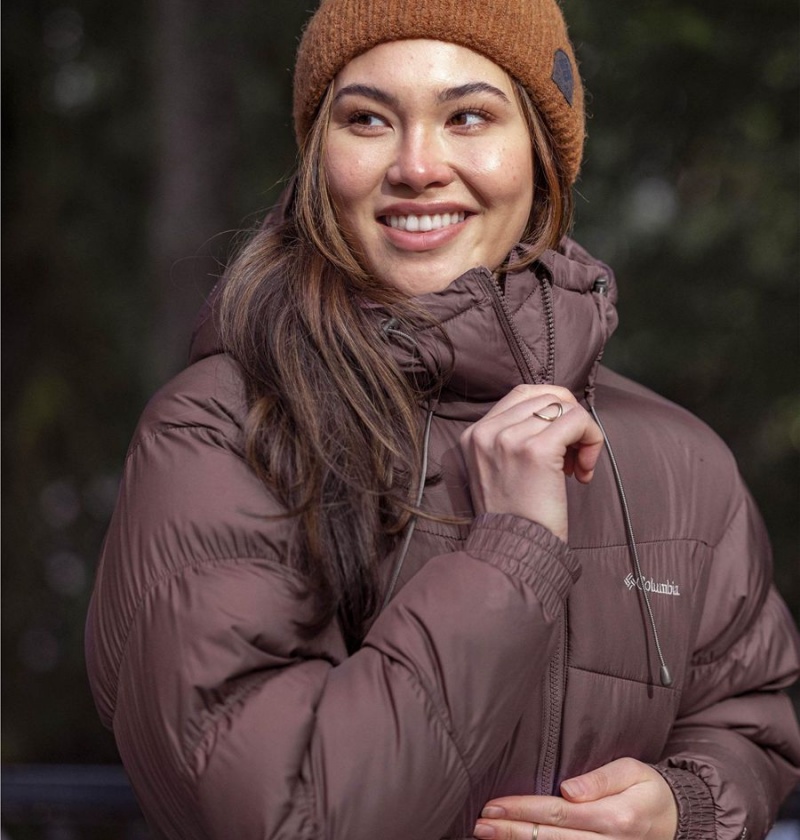Columbia Pike Lake II Long Women's Puffer Jacket Brown | TXYNBD-674