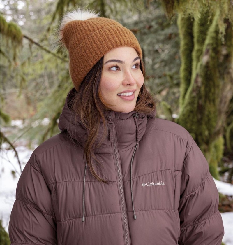 Columbia Pike Lake II Long Women's Puffer Jacket Brown | TXYNBD-674