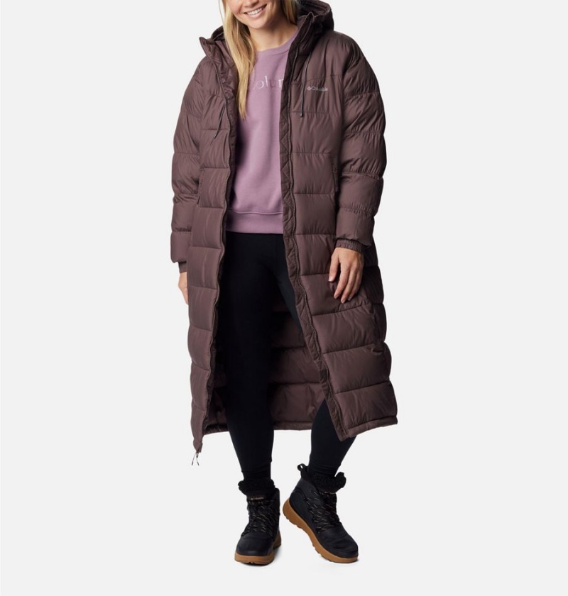 Columbia Pike Lake II Long Women's Puffer Jacket Brown | TXYNBD-674