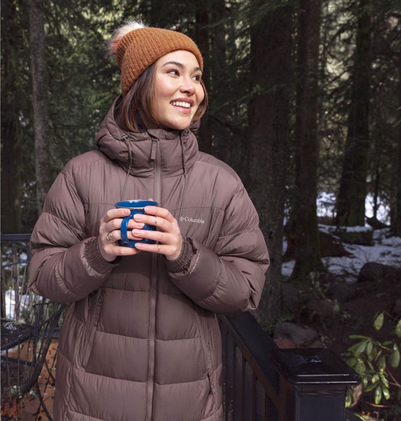 Columbia Pike Lake II Long Women's Puffer Jacket Brown | TXYNBD-674