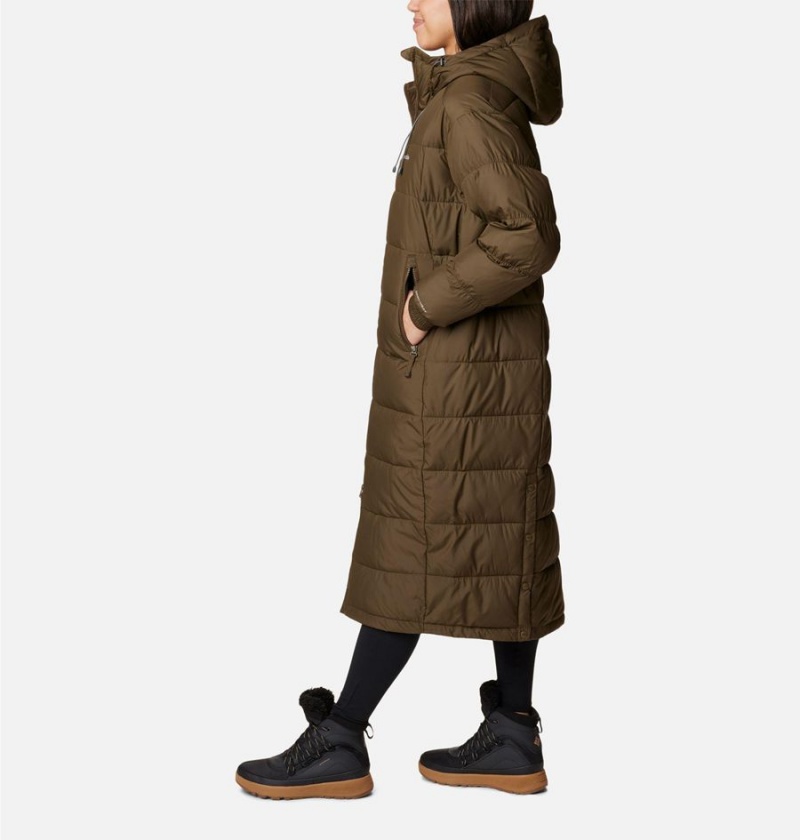 Columbia Pike Lake II Long Women's Puffer Jacket Olive | MUIFZP-852