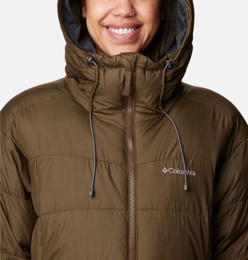 Columbia Pike Lake II Long Women's Puffer Jacket Olive | MUIFZP-852