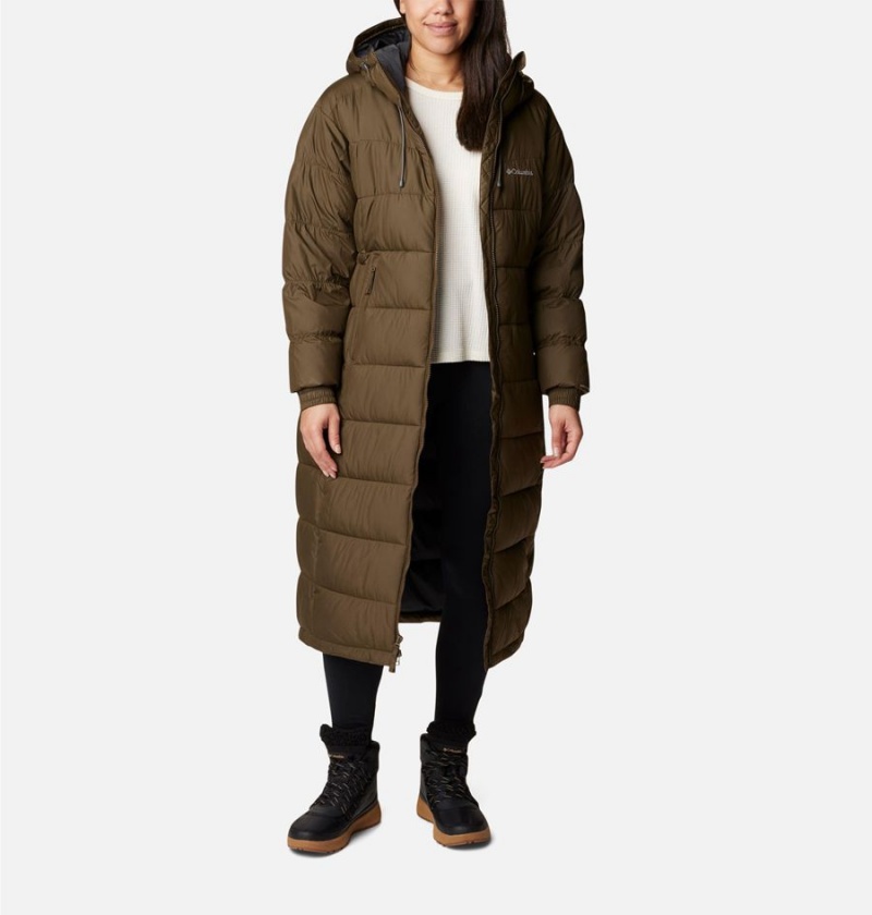 Columbia Pike Lake II Long Women's Puffer Jacket Olive | MUIFZP-852