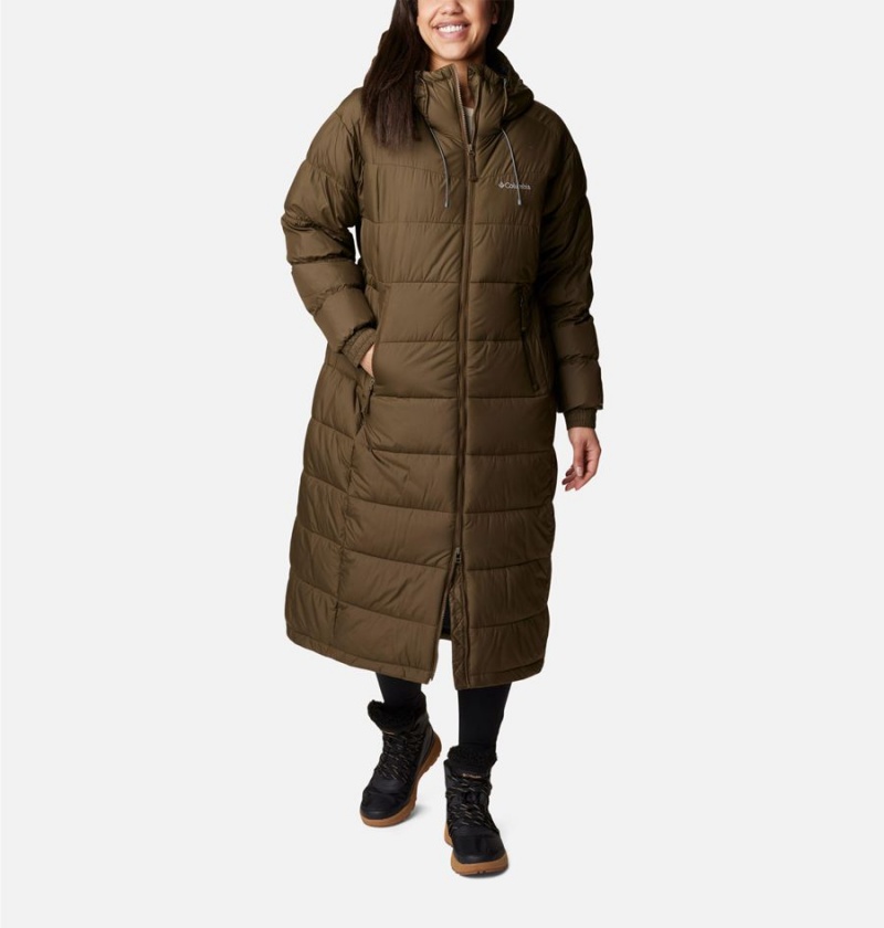 Columbia Pike Lake II Long Women\'s Puffer Jacket Olive | MUIFZP-852