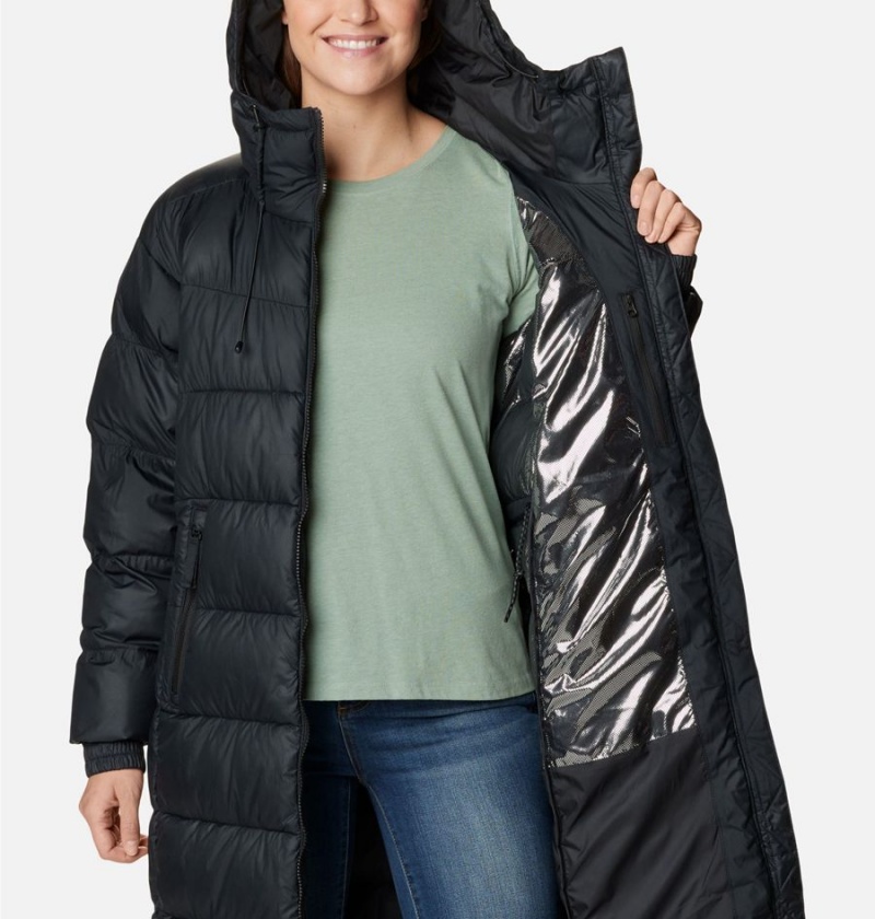 Columbia Pike Lake II Long Women's Puffer Jacket Black | LHMSRA-489
