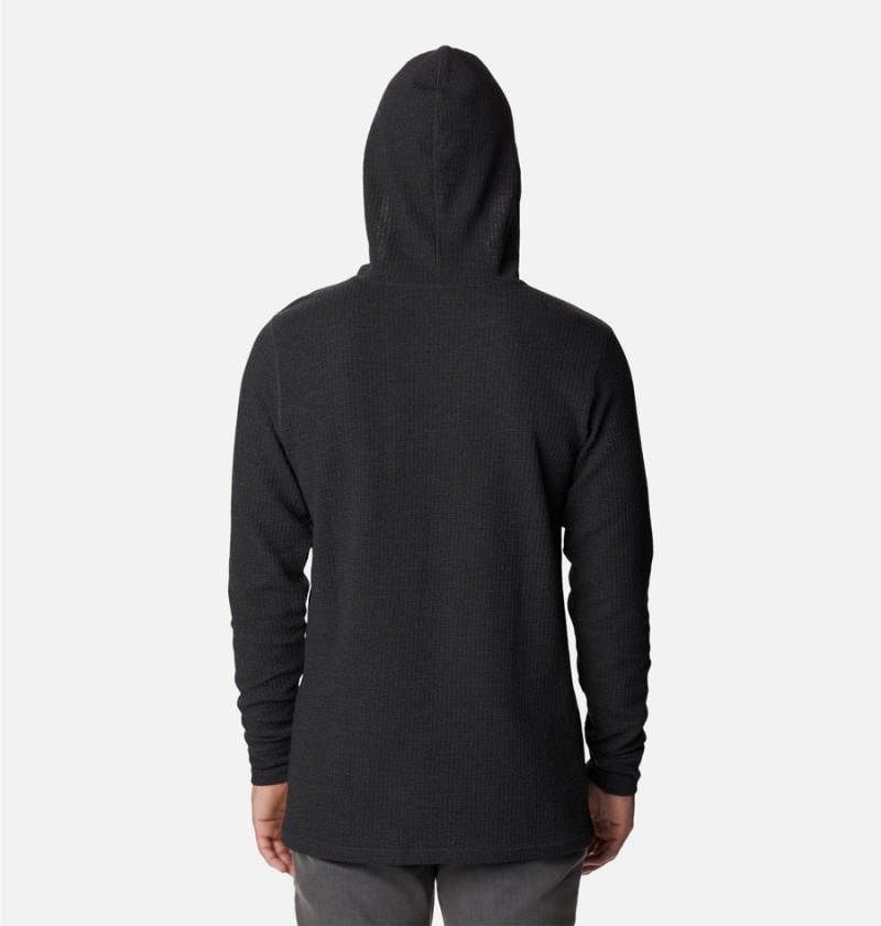 Columbia Pine Peak Waffle Men's Hoodie Black | TVKGXS-645