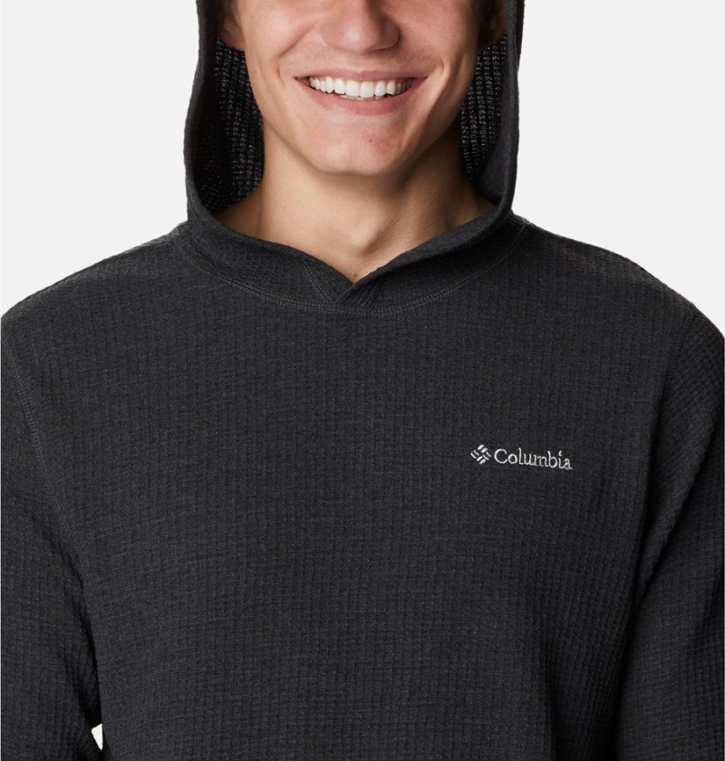 Columbia Pine Peak Waffle Men's Hoodie Black | TVKGXS-645